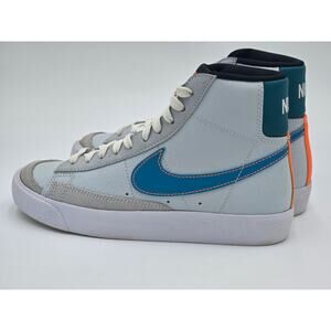 Nike Blazer Mid 77 Youth 3.5Y Grey Blue Sneakers Color Accent Heel